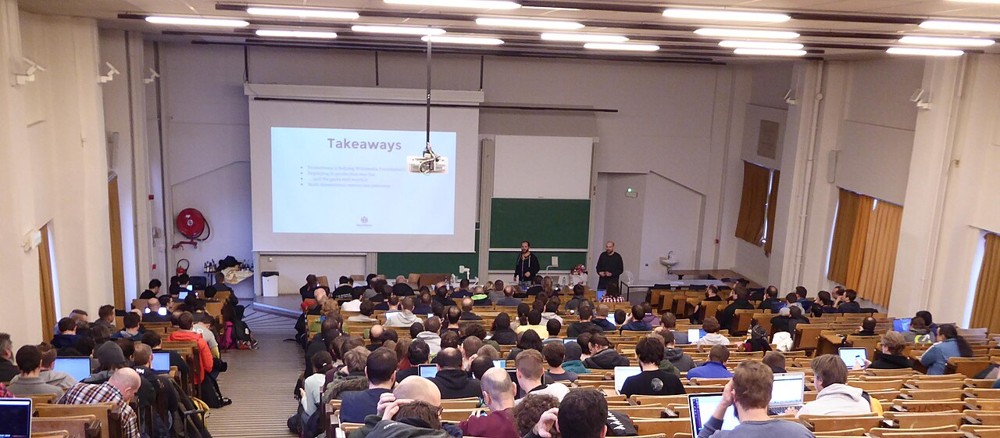 Participants at the FOSDEM software conference